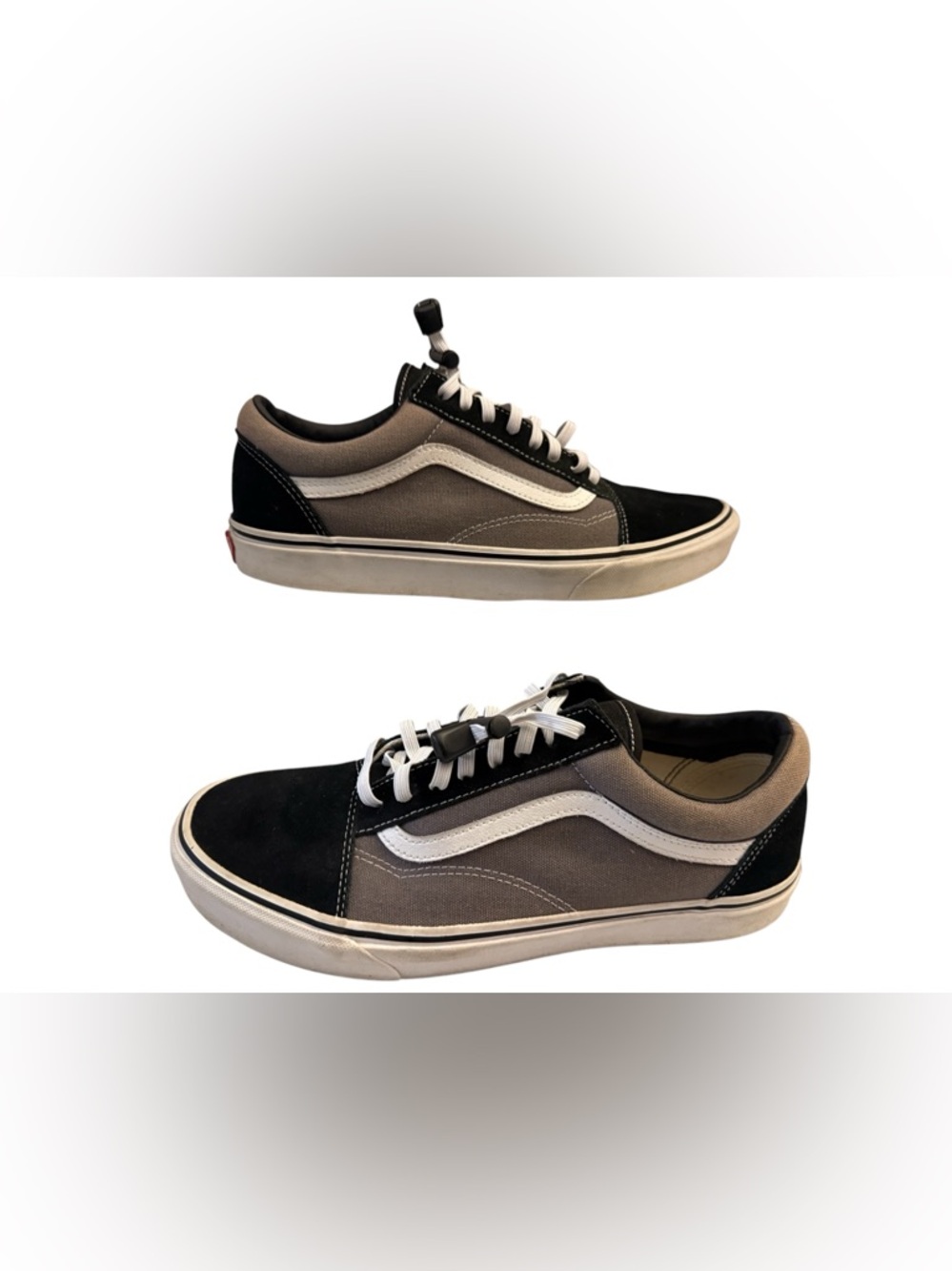 Vans Black and Gray Old Skool Low-Top Sneakers Skate Shoes Mens Size 11